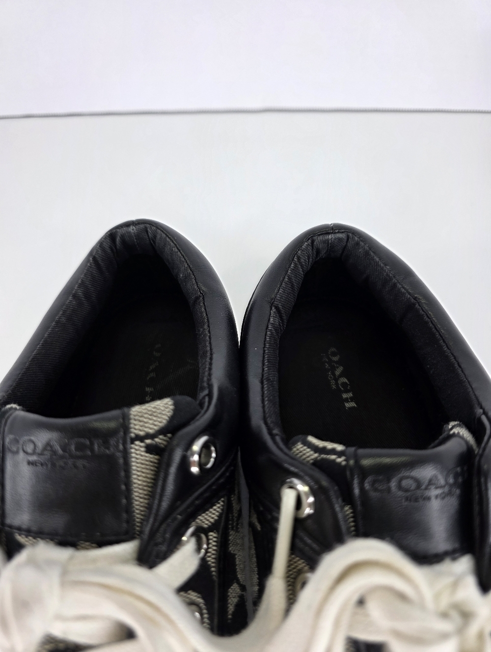 Y2K COACH Women's Francesca C Signature Logo Black Gray Sneakers Size 7.5B - Picture 11 of 16